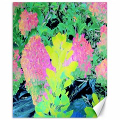 Fluorescent Yellow Smoke Tree With Pink Hydrangea Canvas 16  X 20  by myrubiogarden