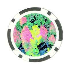 Fluorescent Yellow Smoke Tree With Pink Hydrangea Poker Chip Card Guard (10 Pack) by myrubiogarden