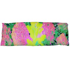 Fluorescent Yellow Smoke Tree With Pink Hydrangea Body Pillow Case (dakimakura) by myrubiogarden