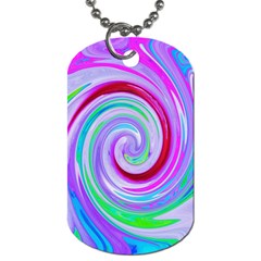 Groovy Abstract Red Swirl On Purple And Pink Dog Tag (two Sides)