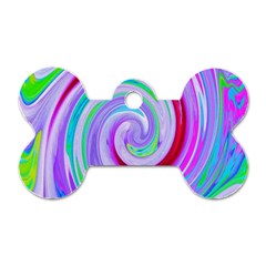 Groovy Abstract Red Swirl On Purple And Pink Dog Tag Bone (one Side) by myrubiogarden