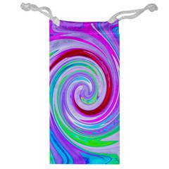 Groovy Abstract Red Swirl On Purple And Pink Jewelry Bag by myrubiogarden