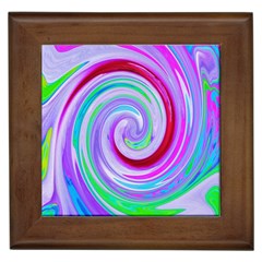 Groovy Abstract Red Swirl On Purple And Pink Framed Tiles by myrubiogarden