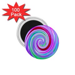 Groovy Abstract Red Swirl On Purple And Pink 1 75  Magnets (100 Pack)  by myrubiogarden