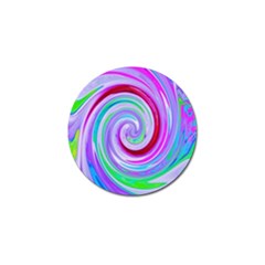 Groovy Abstract Red Swirl On Purple And Pink Golf Ball Marker (4 Pack) by myrubiogarden