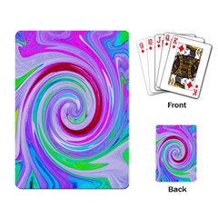 Groovy Abstract Red Swirl On Purple And Pink Playing Cards Single Design by myrubiogarden