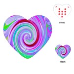 Groovy Abstract Red Swirl On Purple And Pink Playing Cards (Heart) Front