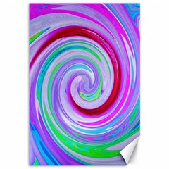 Groovy Abstract Red Swirl On Purple And Pink Canvas 12  X 18  by myrubiogarden