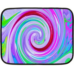 Groovy Abstract Red Swirl On Purple And Pink Fleece Blanket (mini) by myrubiogarden