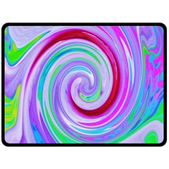 Groovy Abstract Red Swirl On Purple And Pink Fleece Blanket (large)  by myrubiogarden