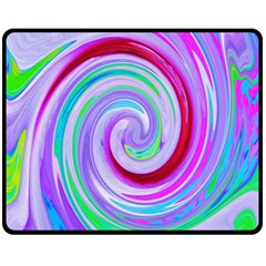 Groovy Abstract Red Swirl On Purple And Pink Fleece Blanket (medium)  by myrubiogarden