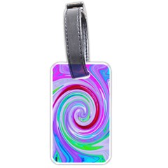 Groovy Abstract Red Swirl On Purple And Pink Luggage Tags (one Side)  by myrubiogarden