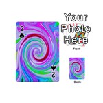 Groovy Abstract Red Swirl On Purple And Pink Playing Cards 54 (Mini) Front - Spade2