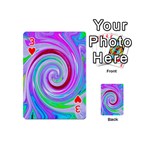 Groovy Abstract Red Swirl On Purple And Pink Playing Cards 54 (Mini) Front - Heart3