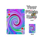 Groovy Abstract Red Swirl On Purple And Pink Playing Cards 54 (Mini) Front - Heart7