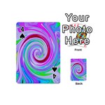 Groovy Abstract Red Swirl On Purple And Pink Playing Cards 54 (Mini) Front - Spade4