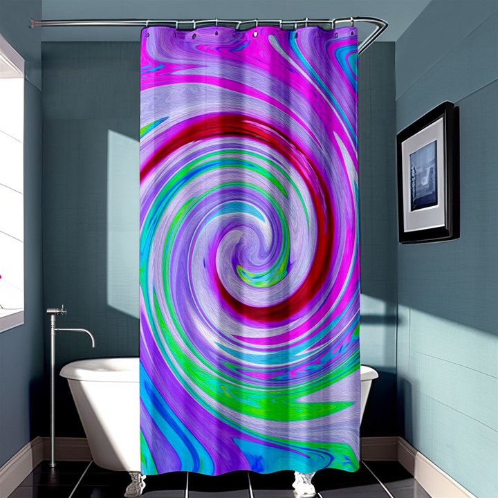 Groovy Abstract Red Swirl On Purple And Pink Shower Curtain 36  x 72  (Stall) 