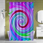 Groovy Abstract Red Swirl On Purple And Pink Shower Curtain 48  x 72  (Small)  Curtain(48  X 72 ) - 42.18 x64.8  Curtain(48  X 72 )