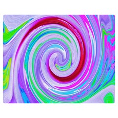 Groovy Abstract Red Swirl On Purple And Pink Double Sided Flano Blanket (medium)  by myrubiogarden