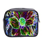 Abstract Garden Peony In Black And Blue Mini Toiletries Bag (Two Sides) Back