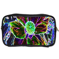 Abstract Garden Peony In Black And Blue Toiletries Bag (two Sides) by myrubiogarden