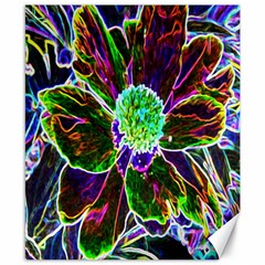 Abstract Garden Peony In Black And Blue Canvas 8  X 10  by myrubiogarden