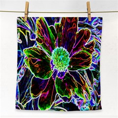 Abstract Garden Peony In Black And Blue Face Towel by myrubiogarden