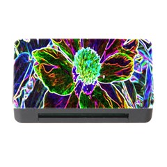 Abstract Garden Peony In Black And Blue Memory Card Reader With Cf by myrubiogarden