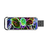 Abstract Garden Peony In Black And Blue Portable USB Flash (One Side) Front