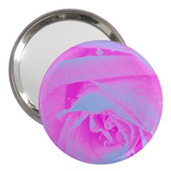 Perfect Hot Pink And Light Blue Rose Detail 3  Handbag Mirrors by myrubiogarden