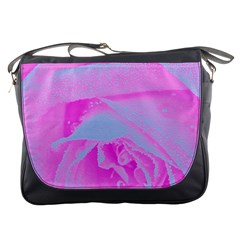 Perfect Hot Pink And Light Blue Rose Detail Messenger Bag by myrubiogarden