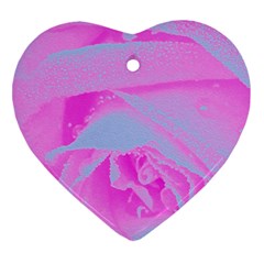 Perfect Hot Pink And Light Blue Rose Detail Ornament (heart)