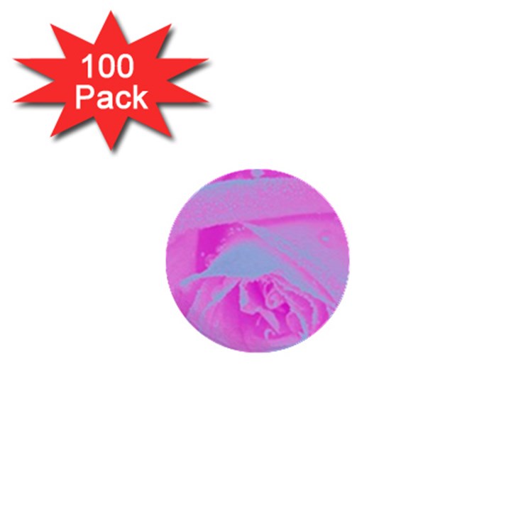 Perfect Hot Pink And Light Blue Rose Detail 1  Mini Buttons (100 pack) 