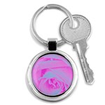 Perfect Hot Pink And Light Blue Rose Detail Key Chains (Round)  Front