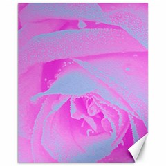 Perfect Hot Pink And Light Blue Rose Detail Canvas 11  X 14  by myrubiogarden