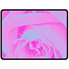 Perfect Hot Pink And Light Blue Rose Detail Double Sided Fleece Blanket (large)  by myrubiogarden