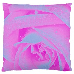 Perfect Hot Pink And Light Blue Rose Detail Standard Flano Cushion Case (one Side) by myrubiogarden