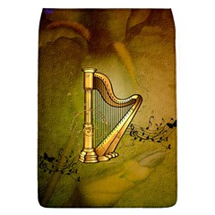 Wonderful Golden Harp On Vintage Background Removable Flap Cover (l) by FantasyWorld7