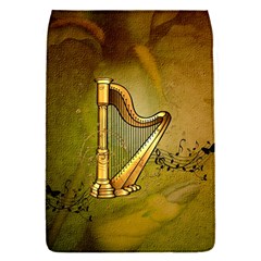 Wonderful Golden Harp On Vintage Background Removable Flap Cover (s) by FantasyWorld7