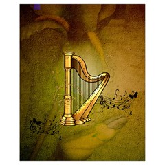 Wonderful Golden Harp On Vintage Background Drawstring Bag (small) by FantasyWorld7