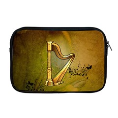 Wonderful Golden Harp On Vintage Background Apple Macbook Pro 17  Zipper Case by FantasyWorld7