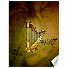 Wonderful Golden Harp On Vintage Background Canvas 12  X 16  by FantasyWorld7