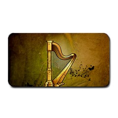 Wonderful Golden Harp On Vintage Background Medium Bar Mats by FantasyWorld7