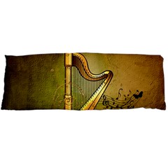 Wonderful Golden Harp On Vintage Background Body Pillow Case Dakimakura (two Sides) by FantasyWorld7