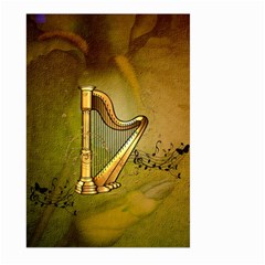 Wonderful Golden Harp On Vintage Background Large Garden Flag (two Sides) by FantasyWorld7