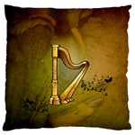 Wonderful Golden Harp On Vintage Background Standard Flano Cushion Case (Two Sides) Front