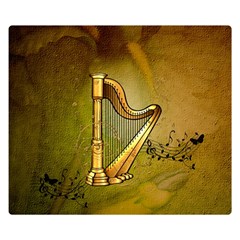 Wonderful Golden Harp On Vintage Background Double Sided Flano Blanket (small)  by FantasyWorld7