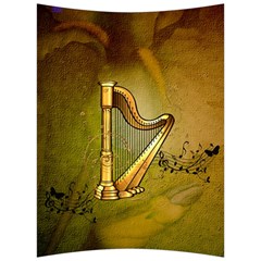 Wonderful Golden Harp On Vintage Background Back Support Cushion by FantasyWorld7