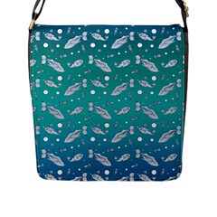 Under The Pea Paisley Pattern Flap Closure Messenger Bag (l)