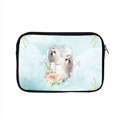 Cute Little Maltese With Flowers Apple Macbook Pro 15  Zipper Case by FantasyWorld7